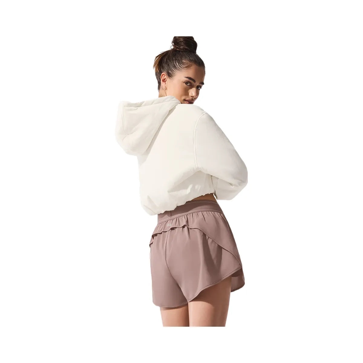 Alo Women's Cropped Mountain Peak Full-Zip Hoodie - Ivory