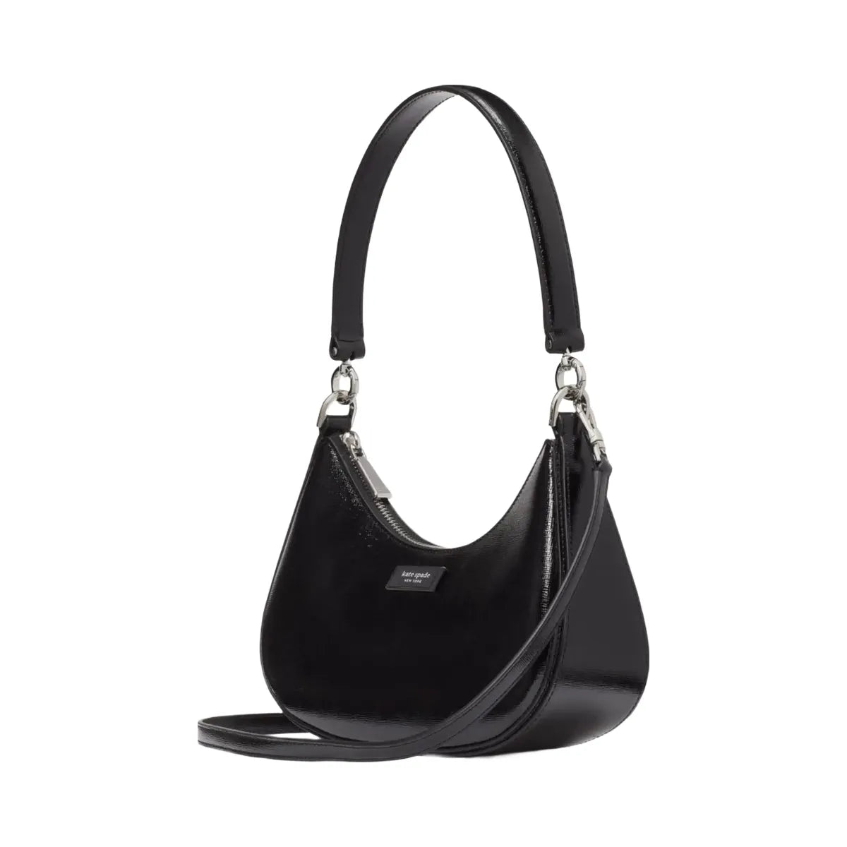 Kate Spade Sam Icon Shiny Small Convertible Crossbody Black