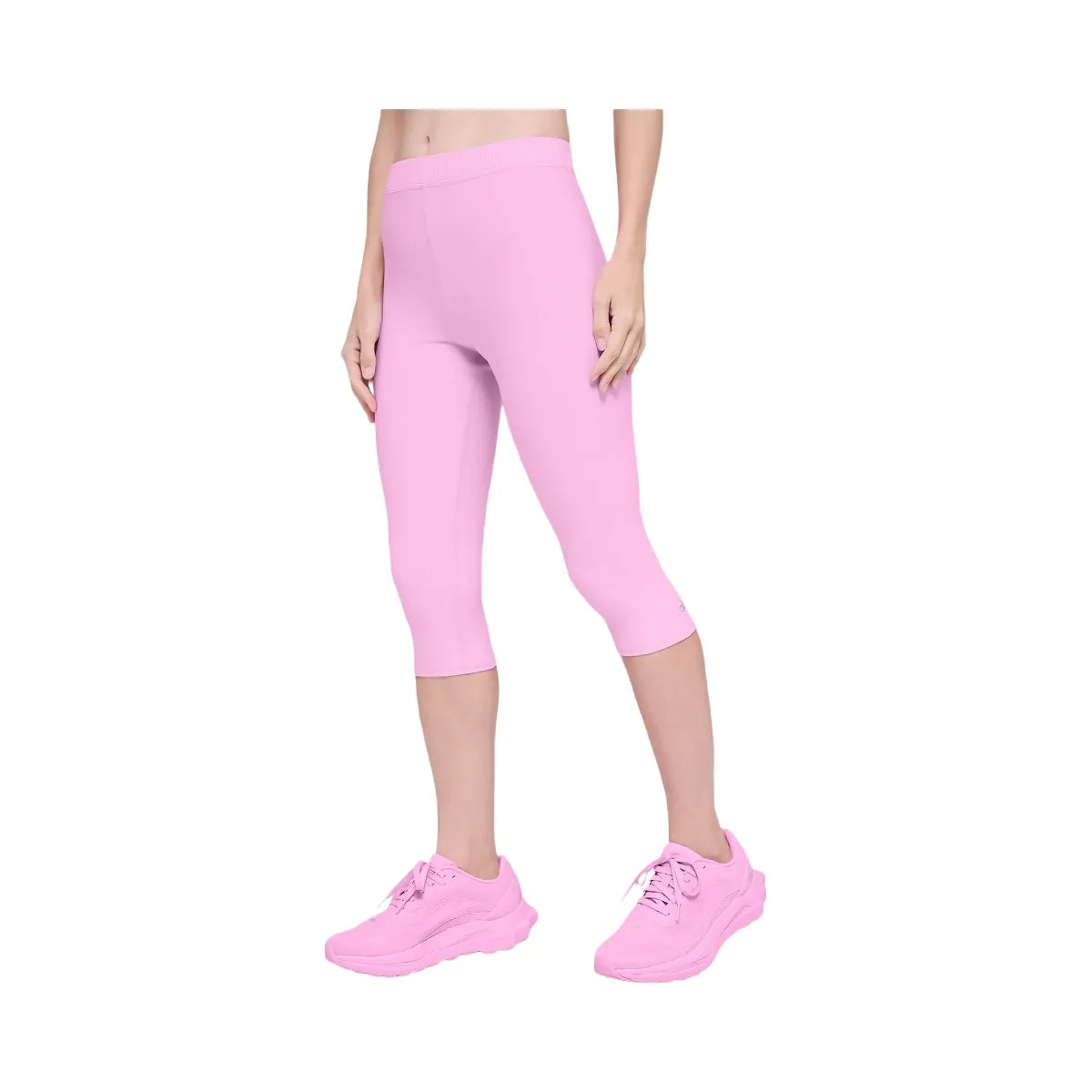 Alo Women's soft High-Waist Iconic 90's Capri - Candy Heart Pink