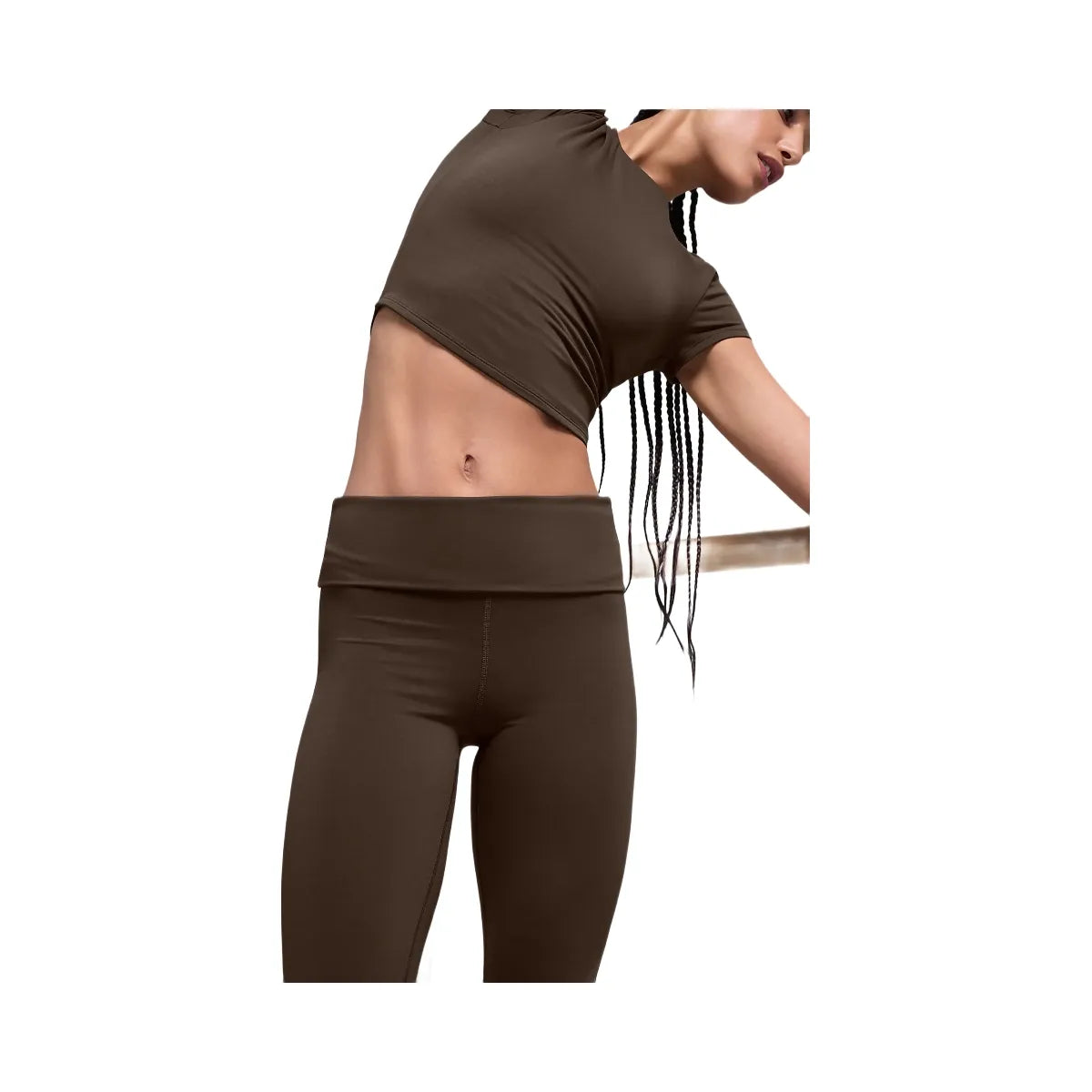 Alo Women's ALO Softsculpt 7/8 Foldover Flare Legging - Espresso