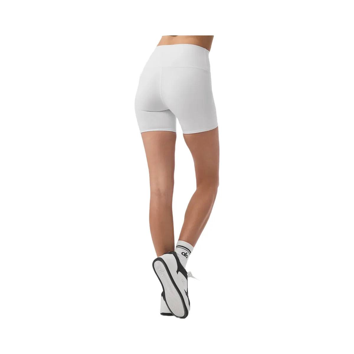 Alo Women's 5" Airbrush High-Waist Biker Short - White