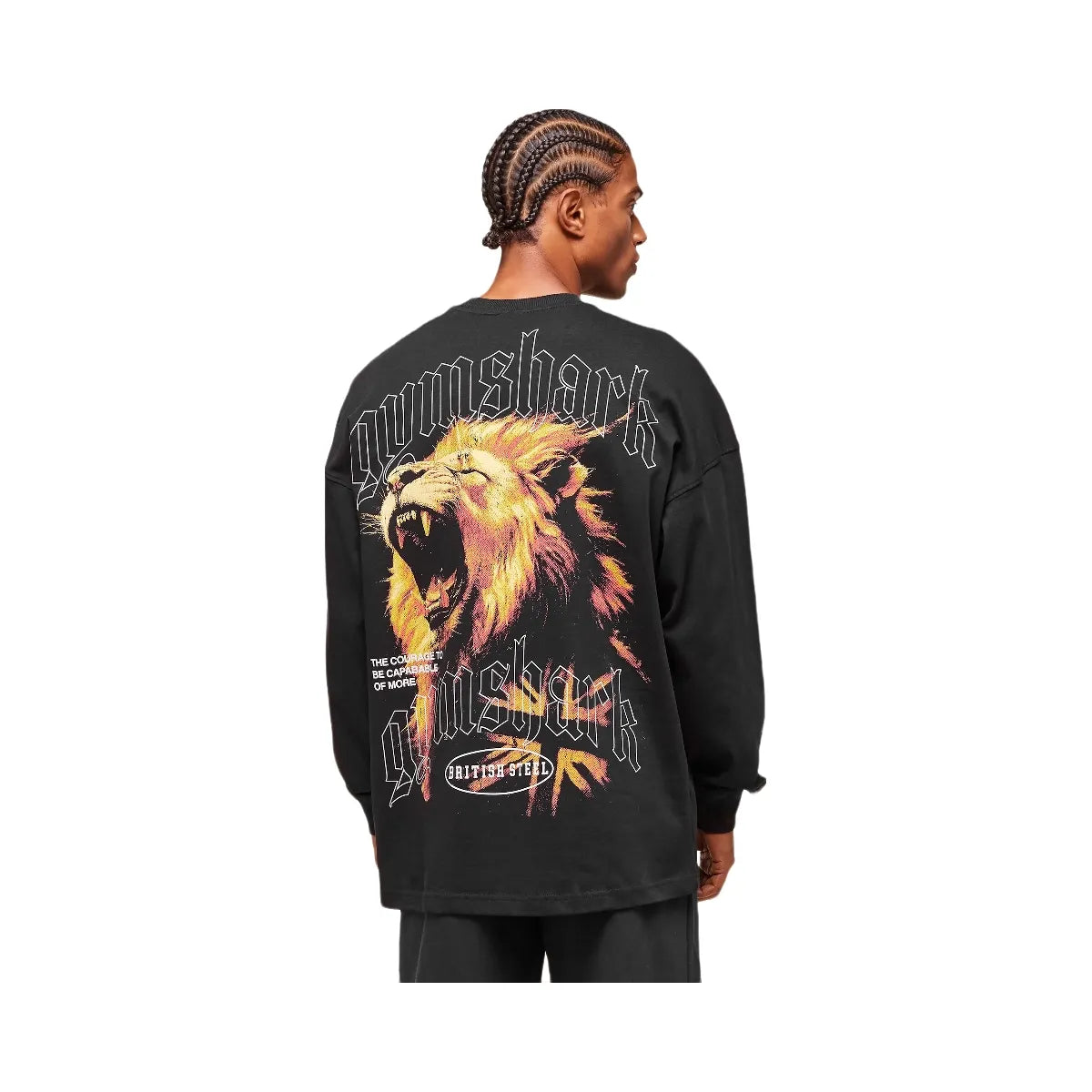 Gymshark Lion Graphic Long Sleeve T-Shirt - Black