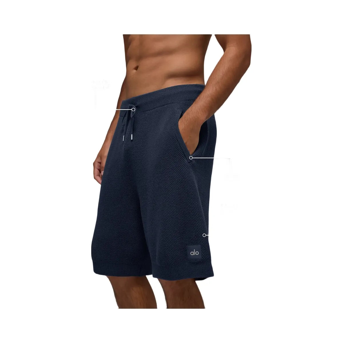 Alo Men's 7" Sports Club Sweater Knit Short - Navy