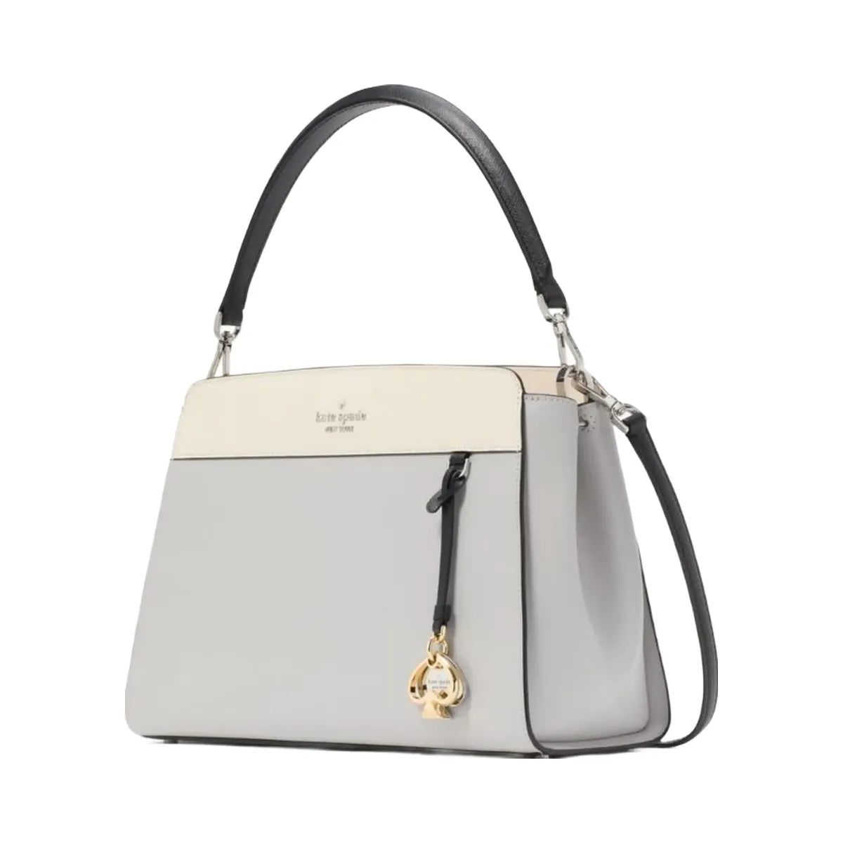 Kate Spade Madison Medium Top Handle Satchel Platinum Grey Multi