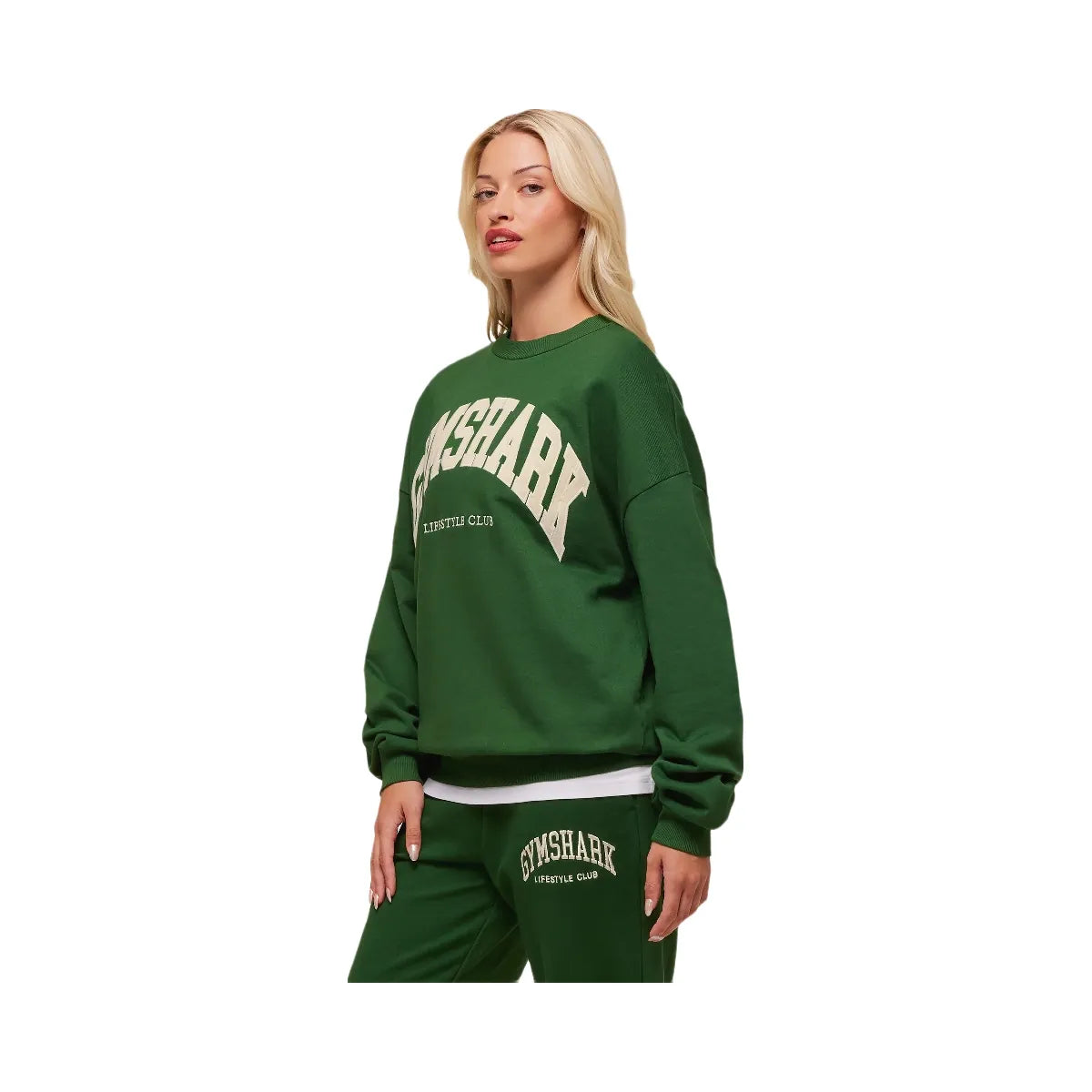 Gymshark Collegiate Graphic Crew Neck Pullover - Athletic Green