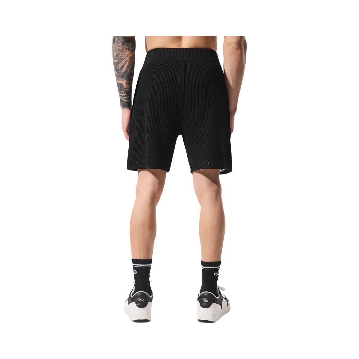 Alo Men's Open-Knit Short - Black