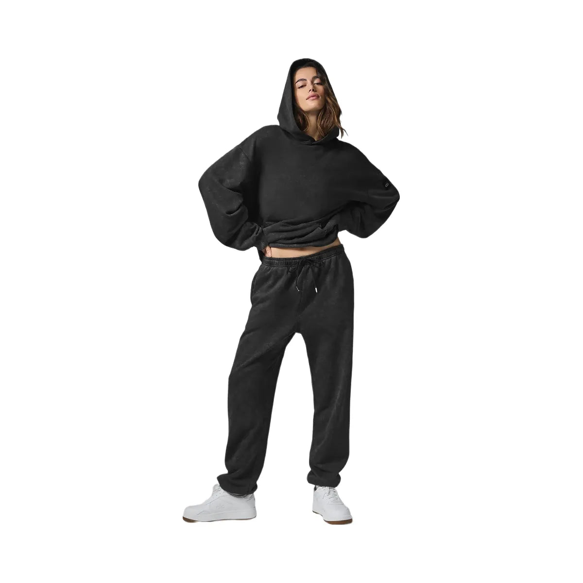 Alo Women's Chill Vintage Wash Hoodie - Black Wash