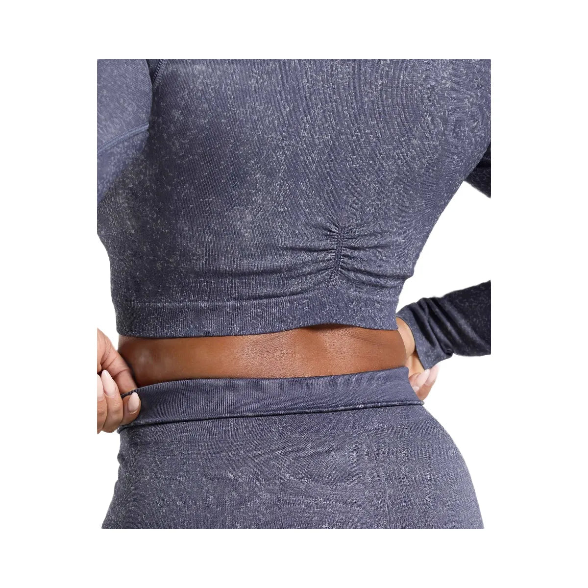 Gymshark Adapt Fleck Seamless Long Sleeve Crop Top - Weighted Purple/Metal Purple