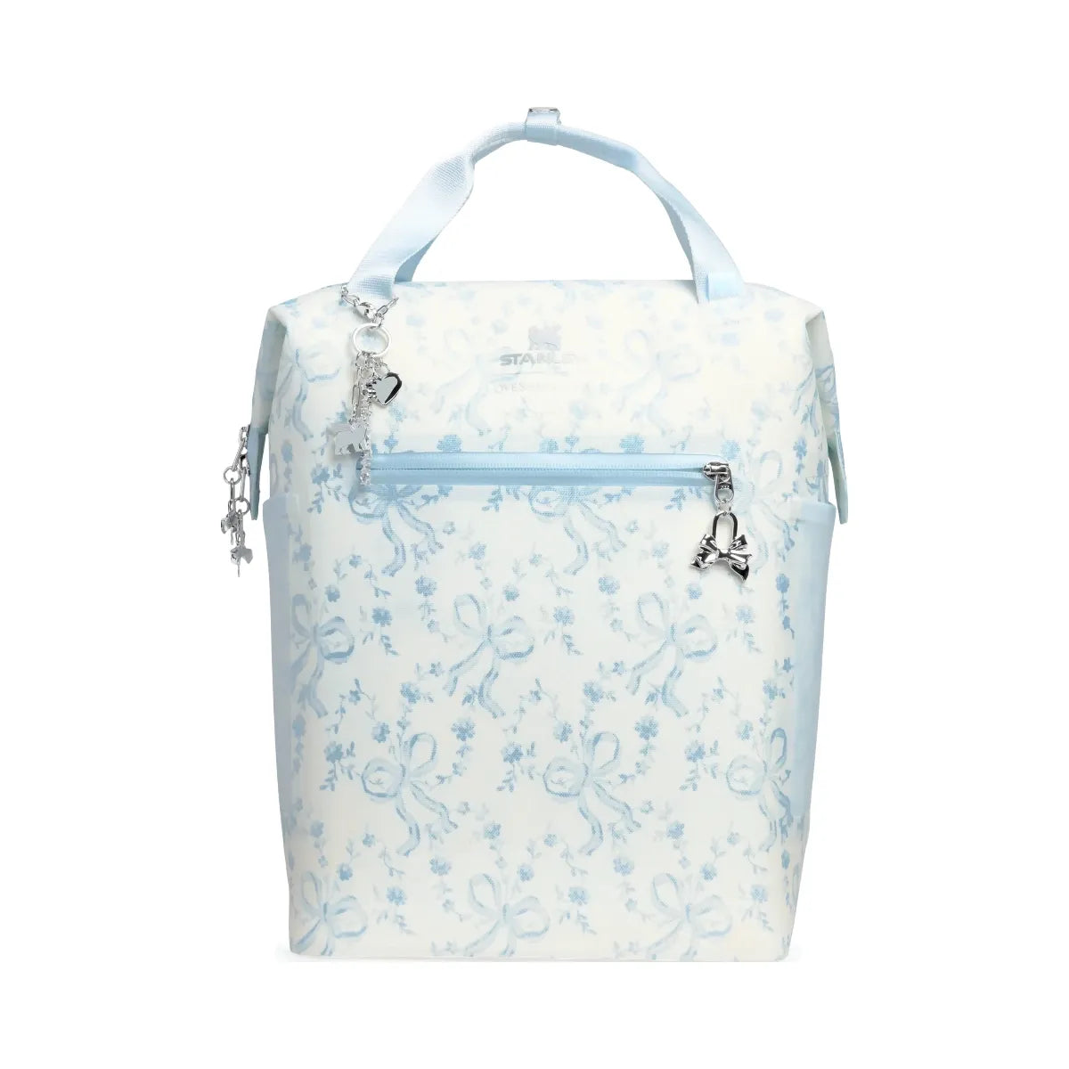 Stanley 1913 x LoveShackFancy Holiday All Day Madeleine Mini Cooler Backpack 20 Can 14 QT 13.2 L Coquette Bow Winter Ice