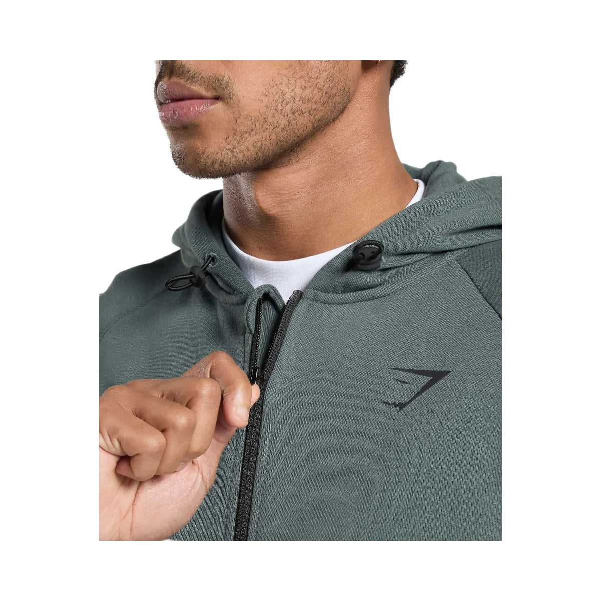 Gymshark Interlock Tech Zip Up Hoodie - Slate Teal