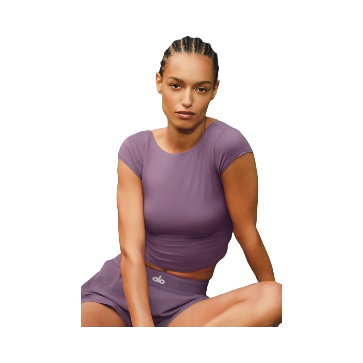 Alo Women's soft Back For More Tee - Plum Kiss