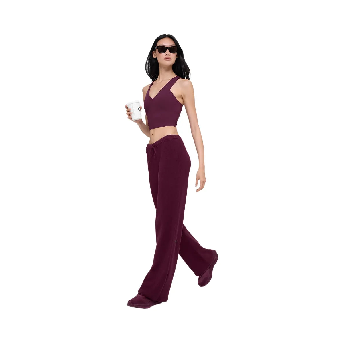Alo Women's Airbrush Real Bra Tank - Burgundy
