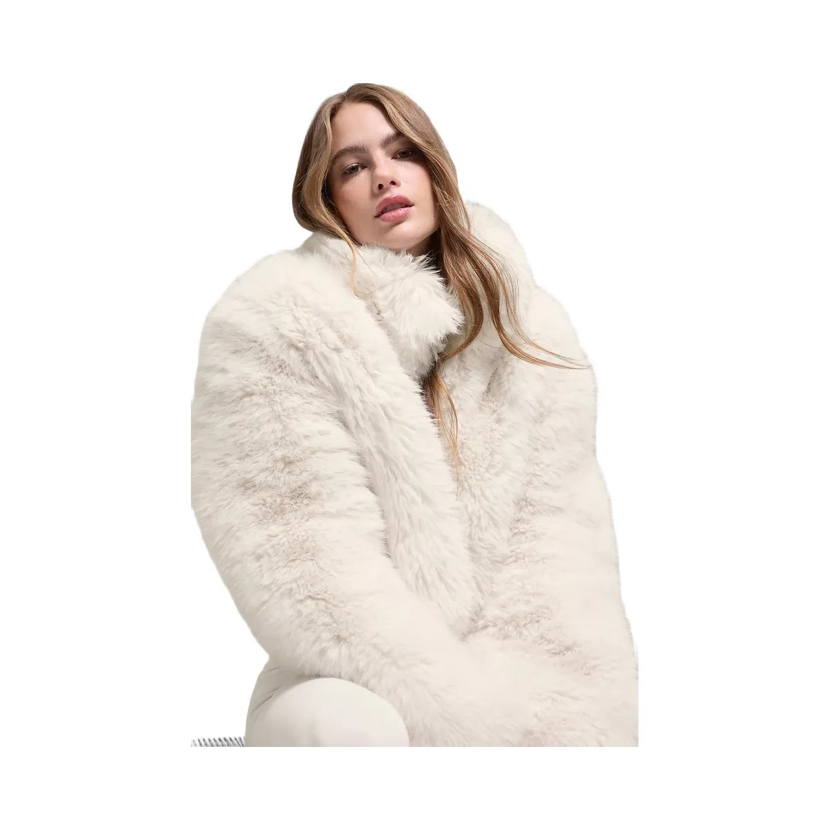 Alo Women's Opulent Faux Fur Cropped Jacket - Ivory