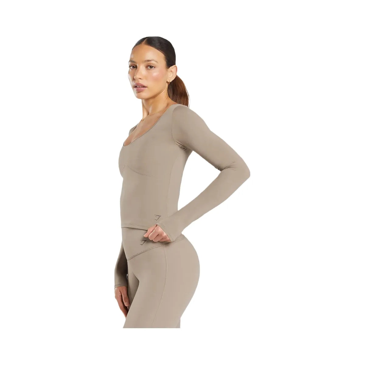 Gymshark Elevate Long Sleeve Top - Lifestyle Brown