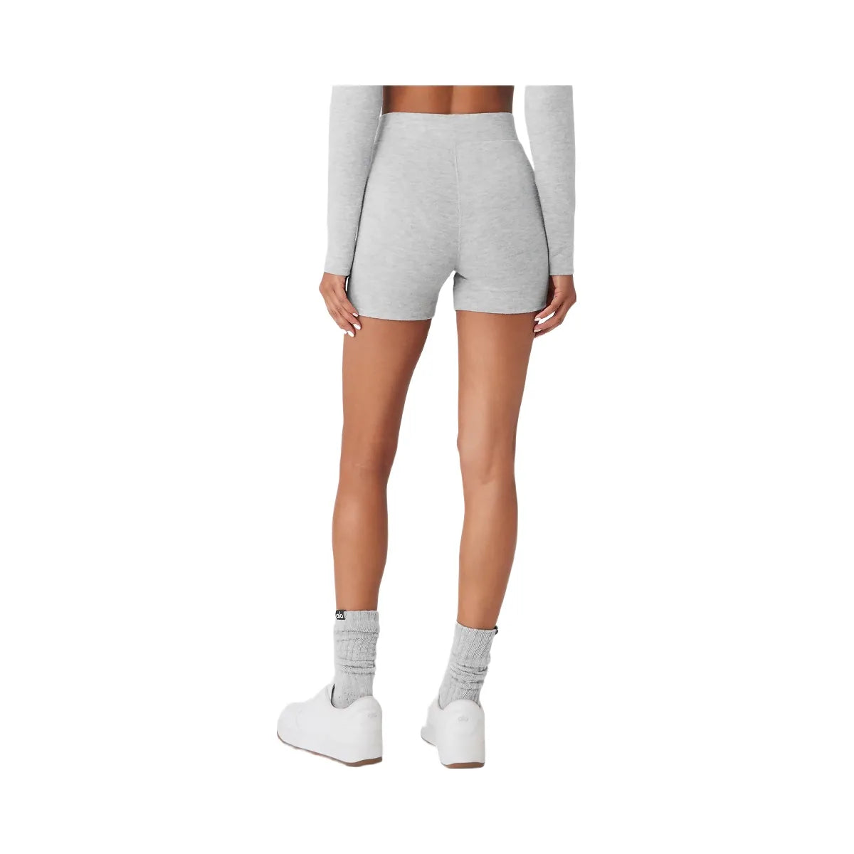Alo Women's Alolux High-Waist Me Time Short - Athletic Heather Grey