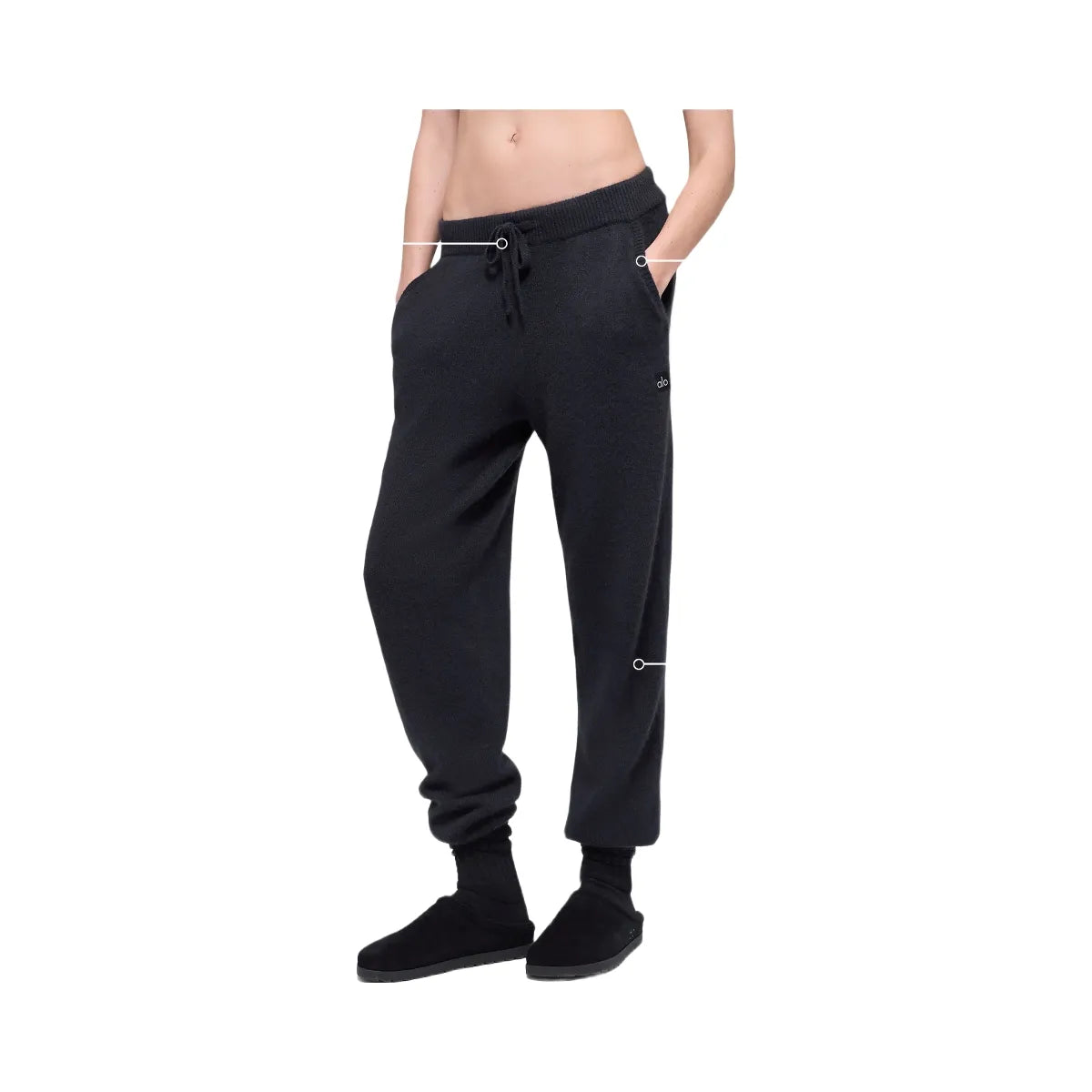 Alo Women's Wool Cashmere High-Waist New Class Jogger - Black