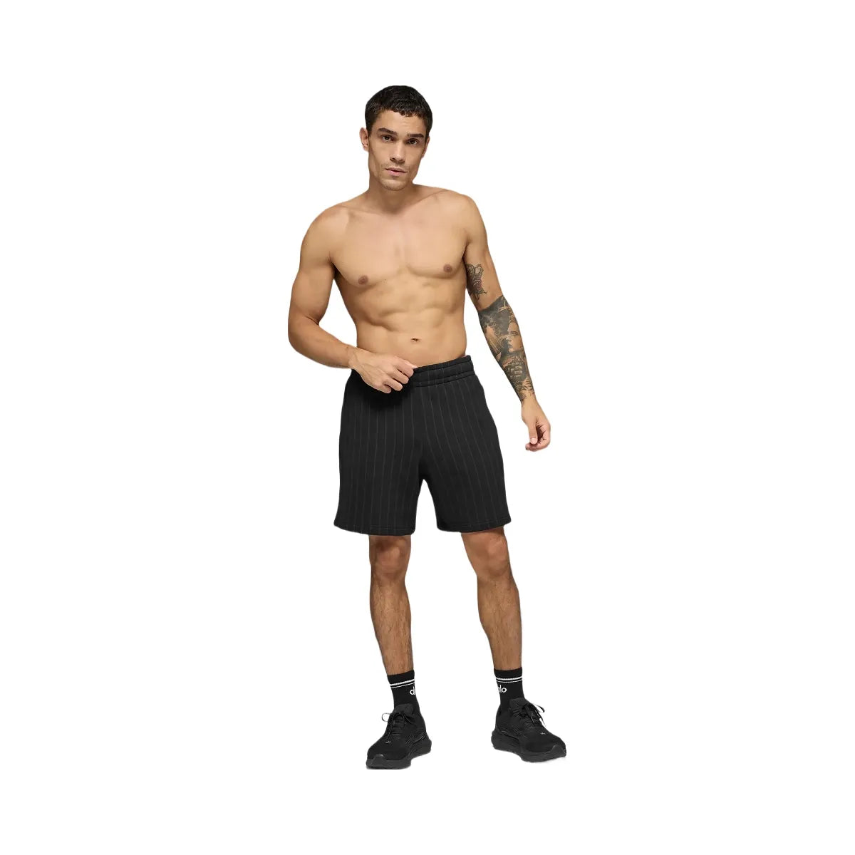 Alo Men's 7" Pinstripe Short - Black Pinstripe