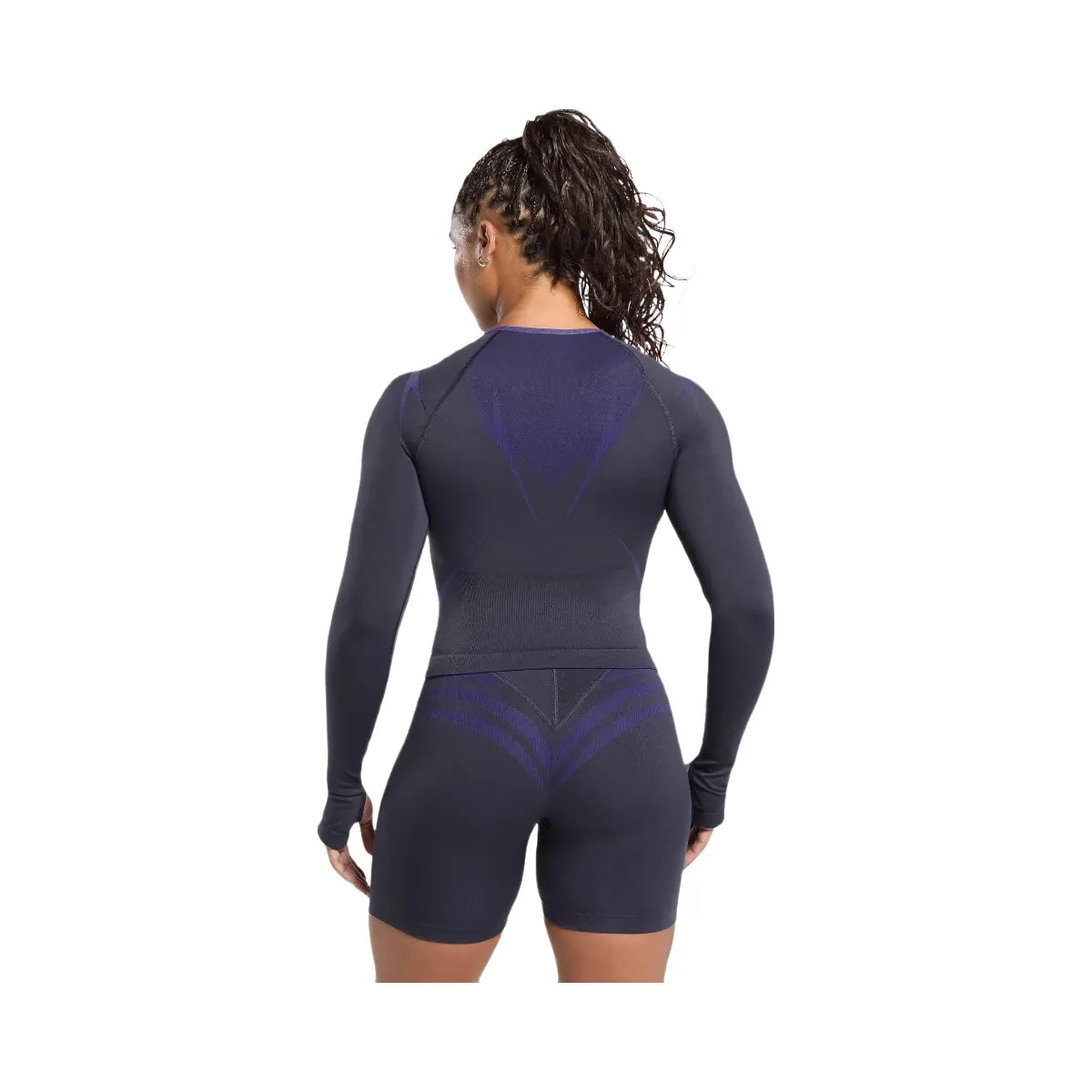 Gymshark Apex Lift Seamless Long Sleeve Crop Top - Heavy Blue/Cobalt Purple