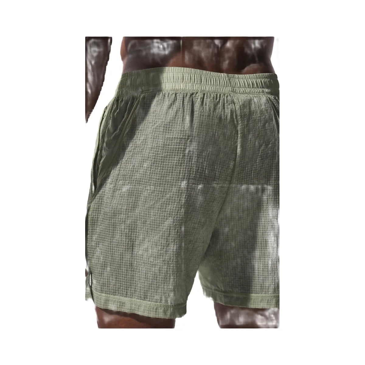 Alo Men's 5" Game Time Ripstop 2-In-1 Short - Limestone/Black