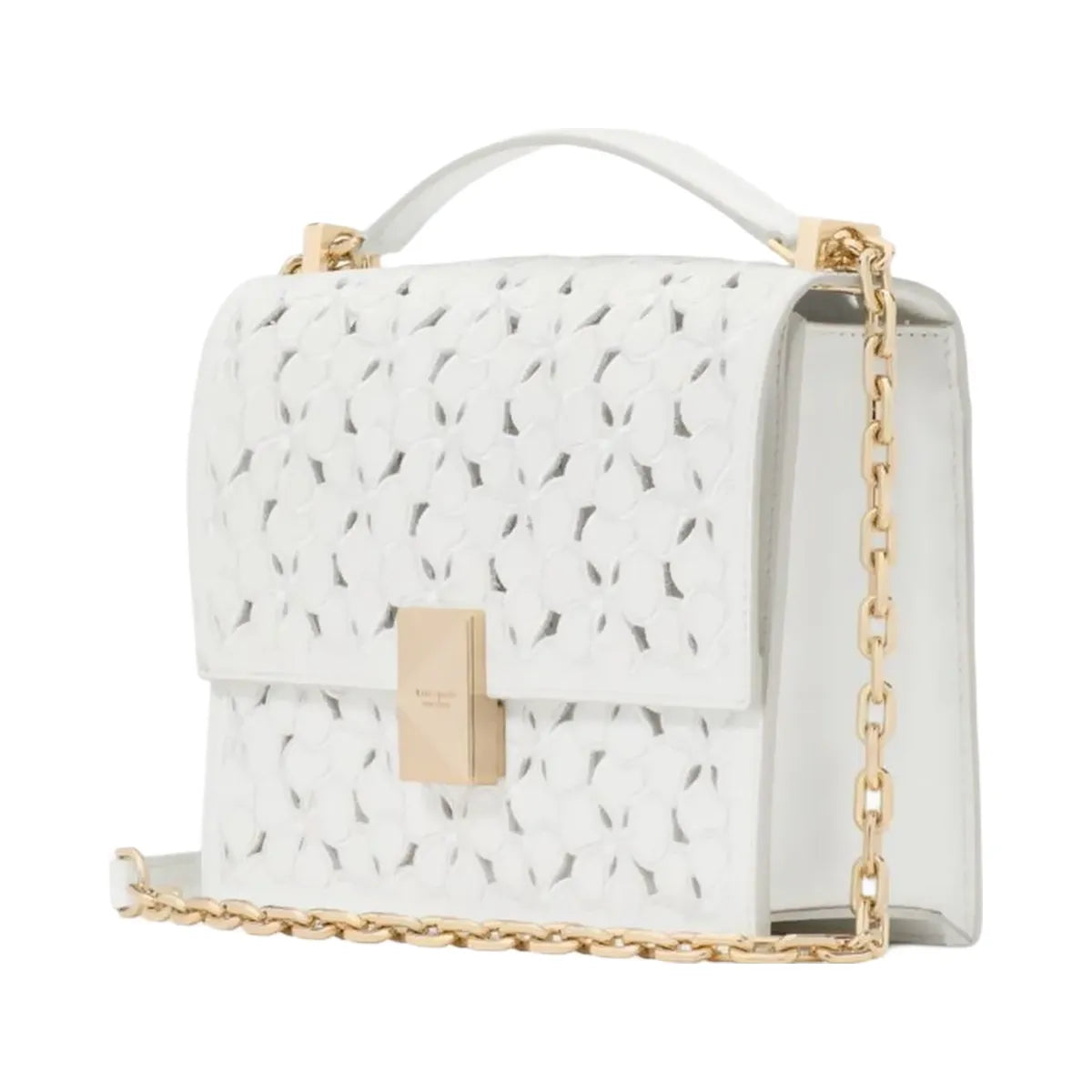 Kate Spade Deco Eyelet Chain Shoulder Bag True White