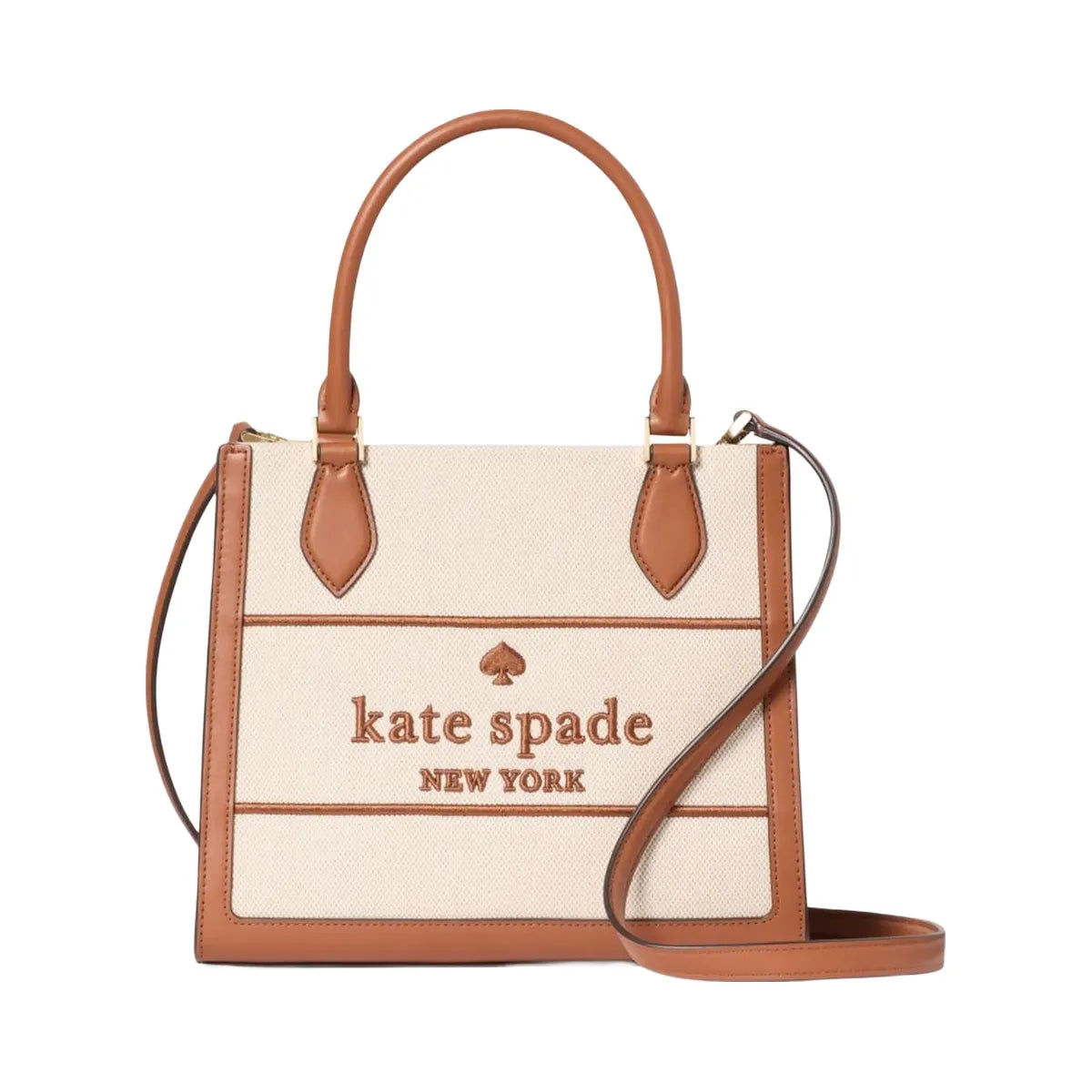Kate Spade Ellie Canvas Small Tote Warm Gingerbread Multi