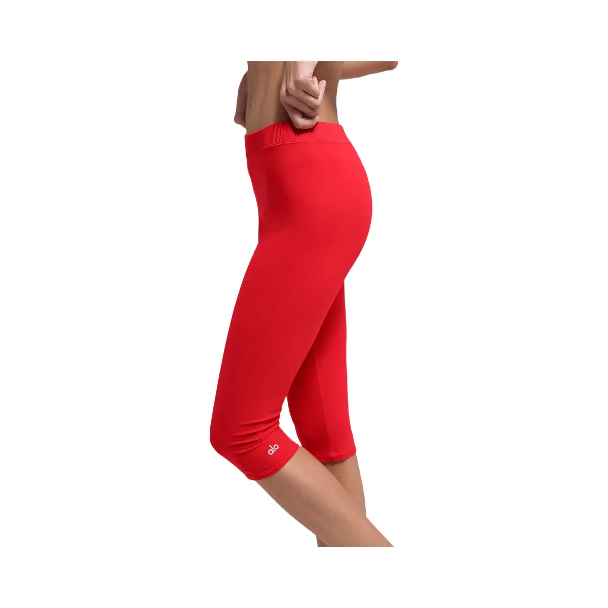 Alo Women's soft High-Waist Iconic 90's Capri - Bright Red