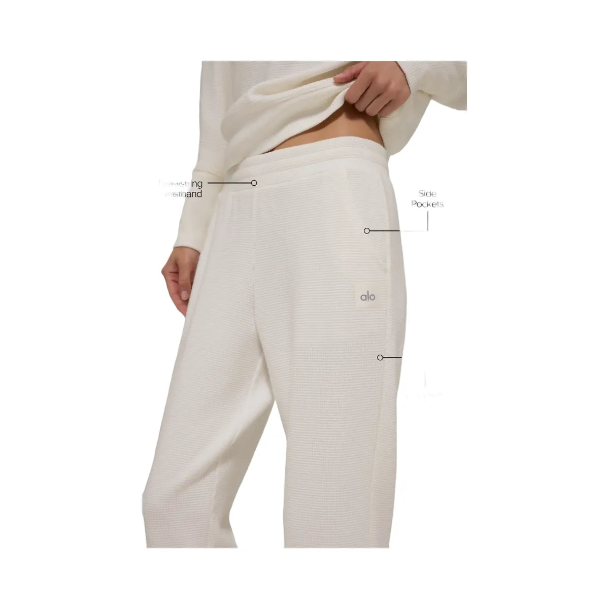 Alo Women's Waffle Weekend Escape Jogger - Ivory