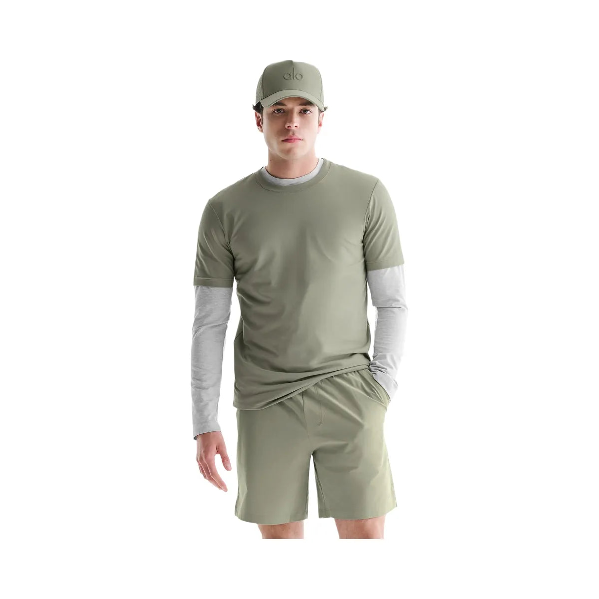 Alo Men's 7" Repetition Short - Limestone