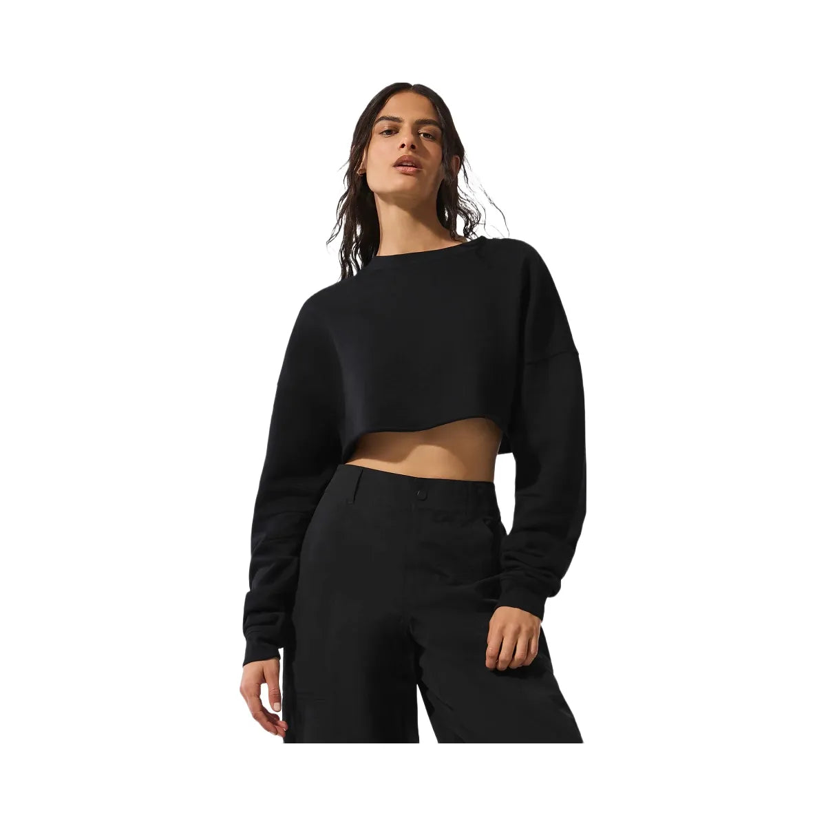 Alo Women's Extreme Cropped Pullover - Black