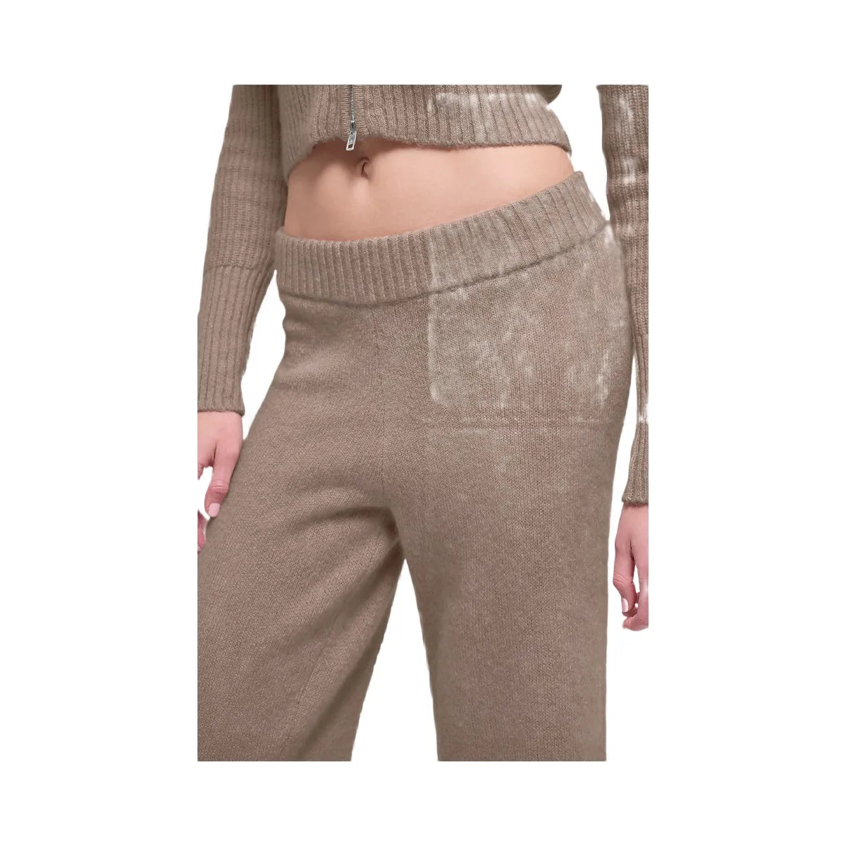 Alo Women's Wool Cashmere High-Waist New Class Wide Leg Pant - Chai Latte