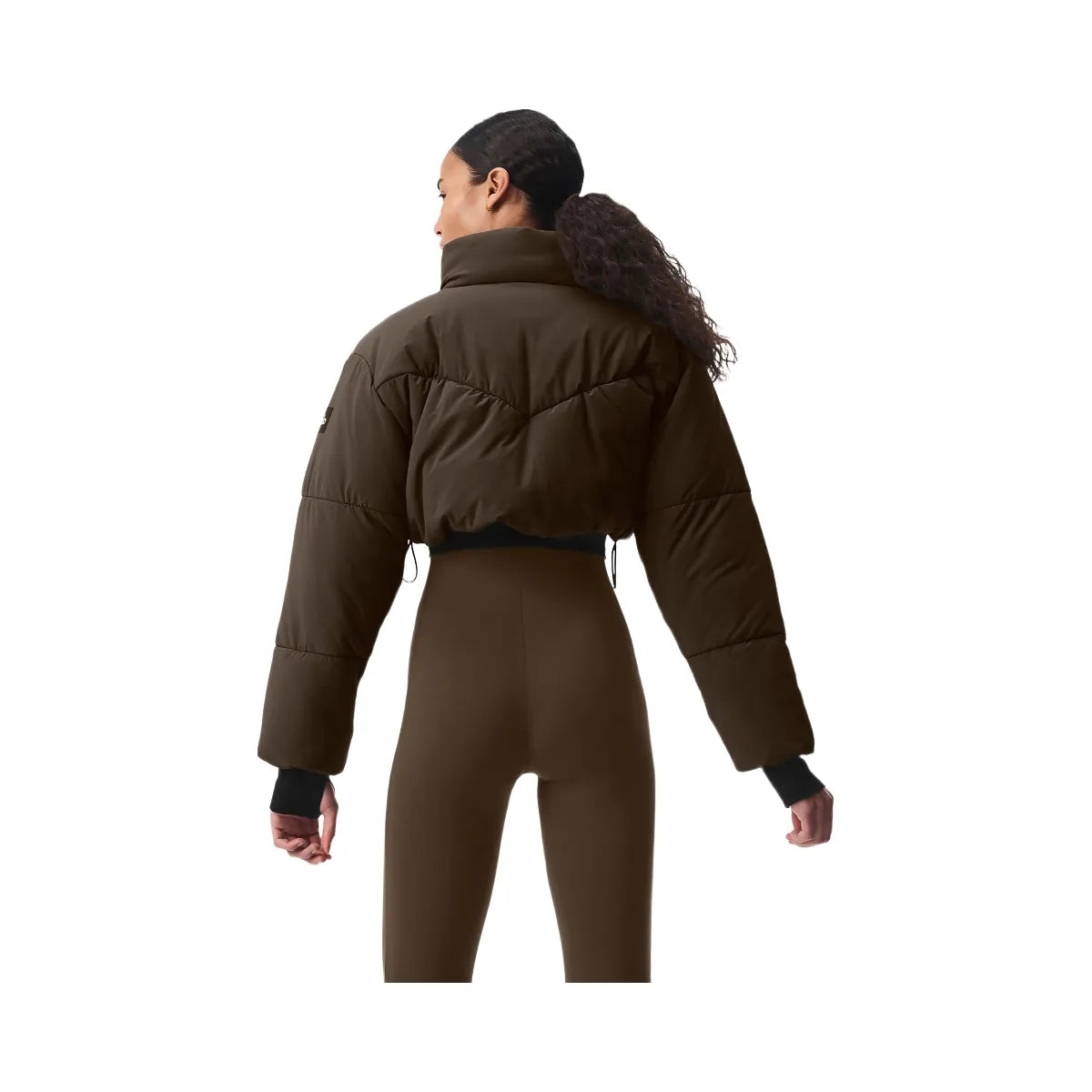 Alo Women's Main Act Corset Puffer - Espresso/Black