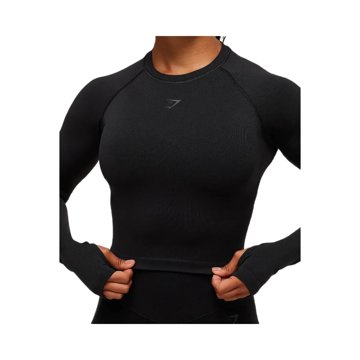 Gymshark Activate Long Sleeve Crop Top - Black