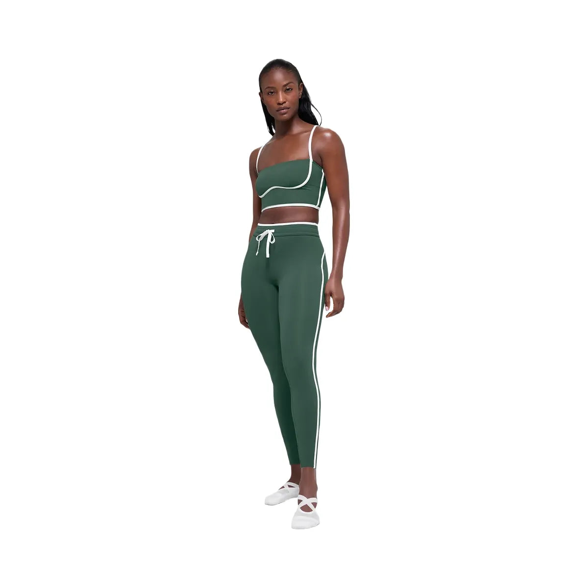 Alo Women's Airbrush High-Waist Race Pace 7/8 Legging - Clover Green/White