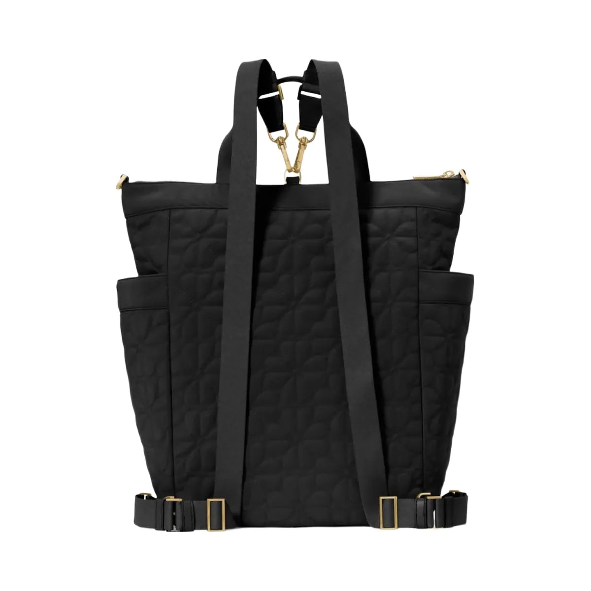 Kate Spade Flower Quilted Fabric Convertible Backpack Black