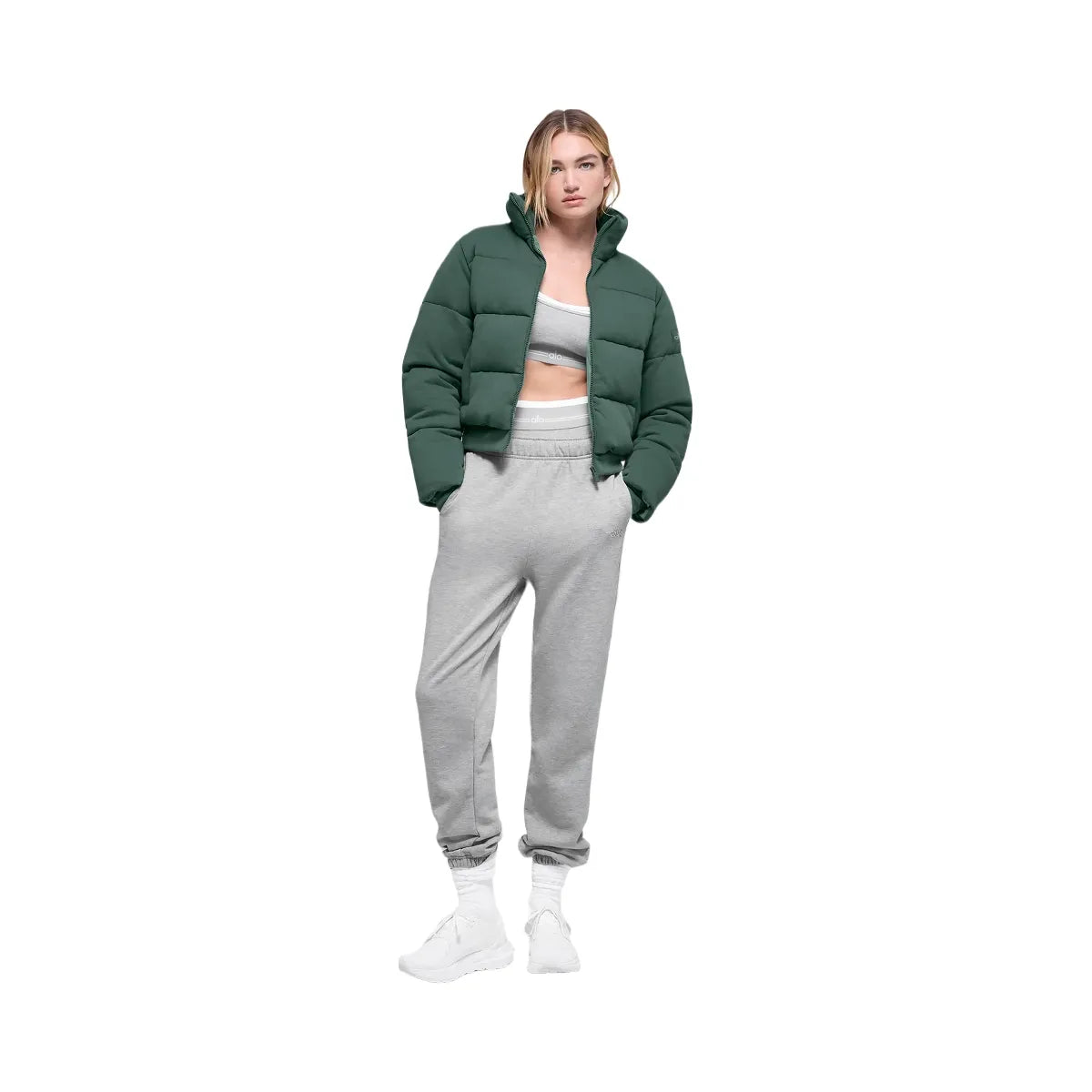Alo Women's Sweatshirt Puffer - Clover Green