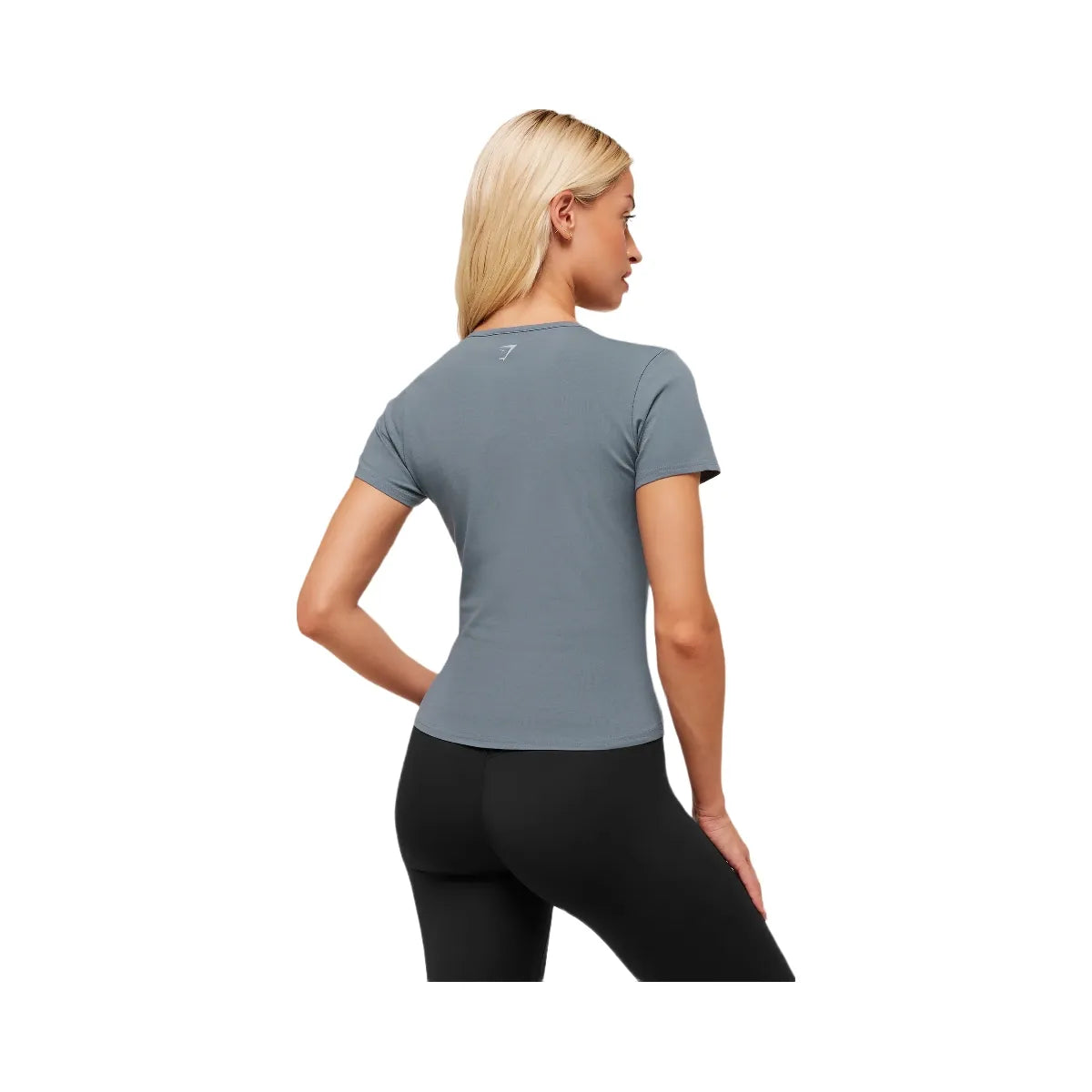 Gymshark Embroidered Logo Crop Top - Iron Blue