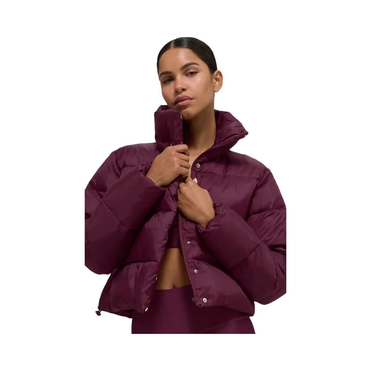 Alo Women's Gold Rush Puffer - Burgundy