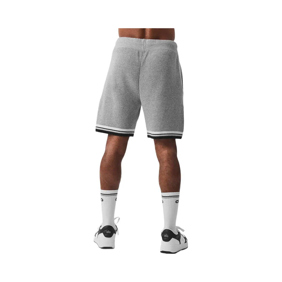 Alo Men's 7" Sports Club Sweater Knit Basketball Short - Athletic Heather Grey