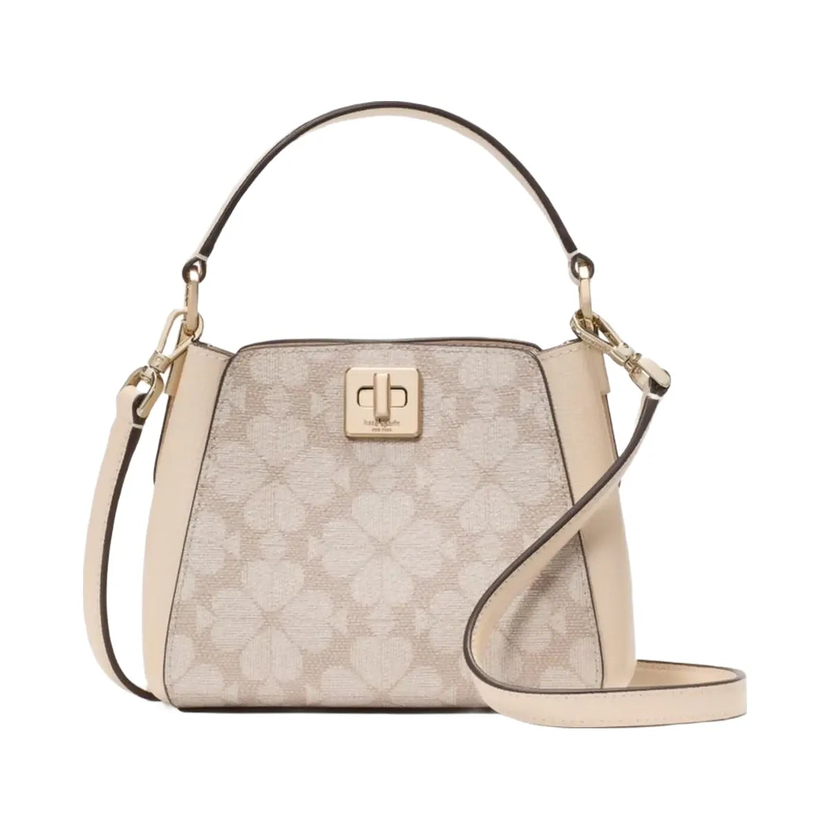 Kate Spade Flower Pvc Mini Top Handle Crossbody Dark Beige Multi