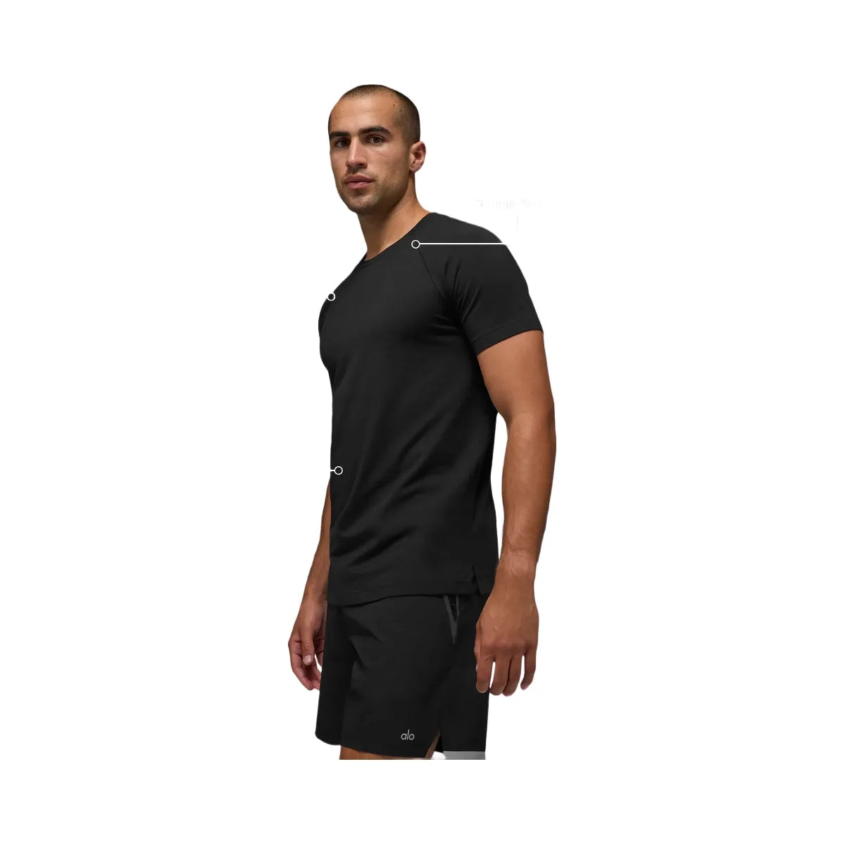 Alo Men's ALO Vapor Crewneck Short Sleeve - Black