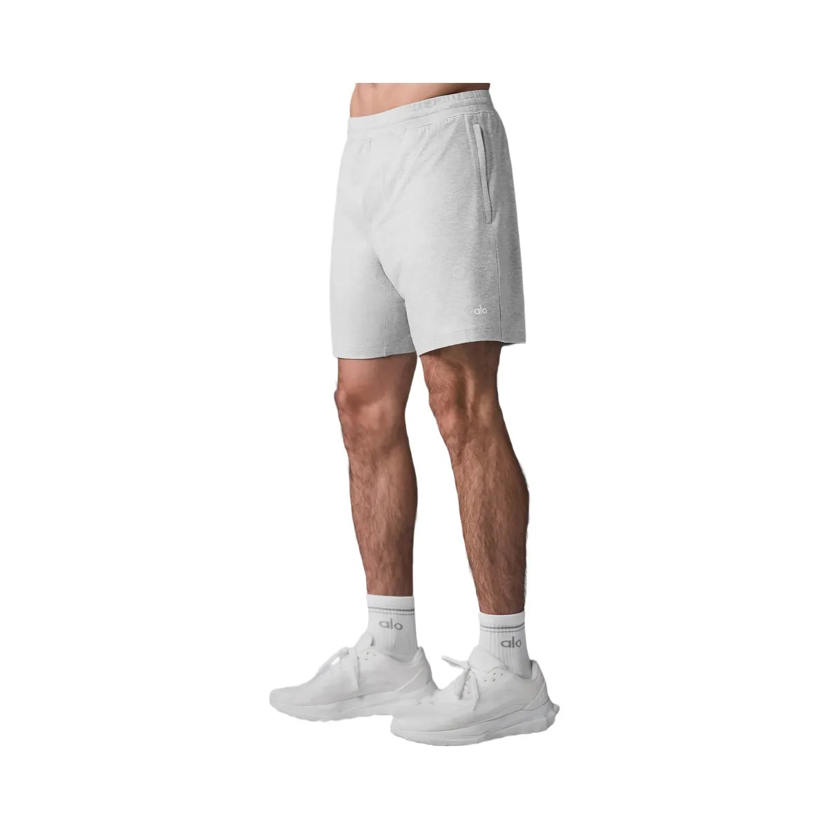 Alo Men's 7" Conquer React Performance Short - Athletic Heather Grey