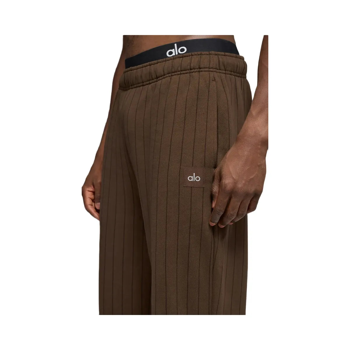 Alo Men's Pinstripe Straight Leg Sweatpant - Espresso Pinstripe