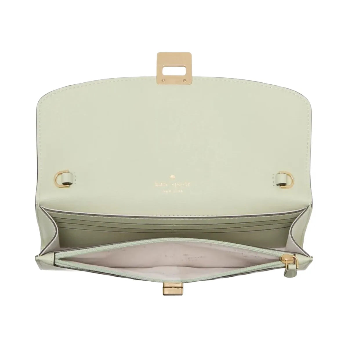 Kate Spade Phoebe Turnlock Wallet on chain Sage Bundle