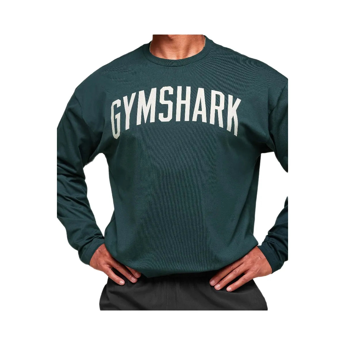 Gymshark Worn Graphic Long Sleeve T-Shirt - Deep Petrol Blue