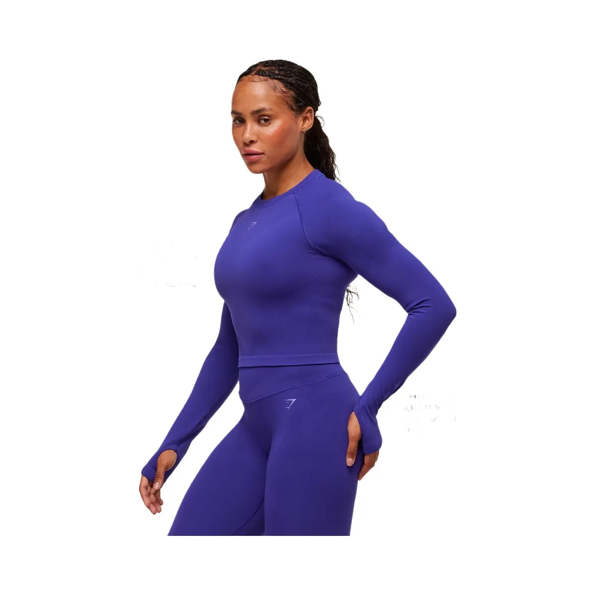 Gymshark Activate Long Sleeve Crop Top - Cobalt Purple