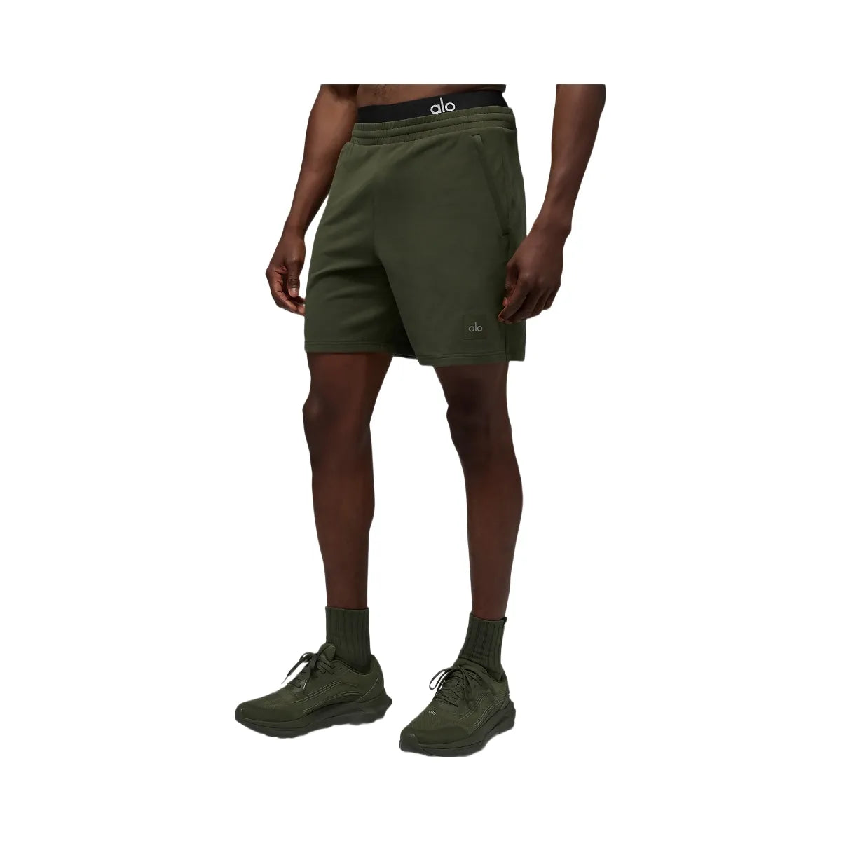 Alo Men's 7" Double Take Short - Green Olive
