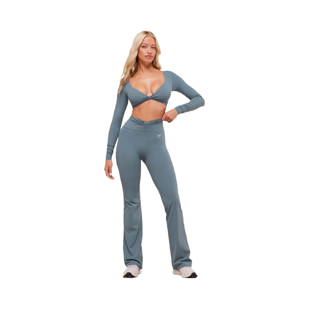 Gymshark Twist Front Straight Leg Legging - Iron Blue
