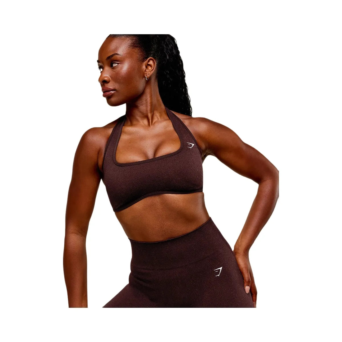 Gymshark Adapt Fleck x Whitney Halterneck Sports Bra - Cherry Purple/Rich Maroon