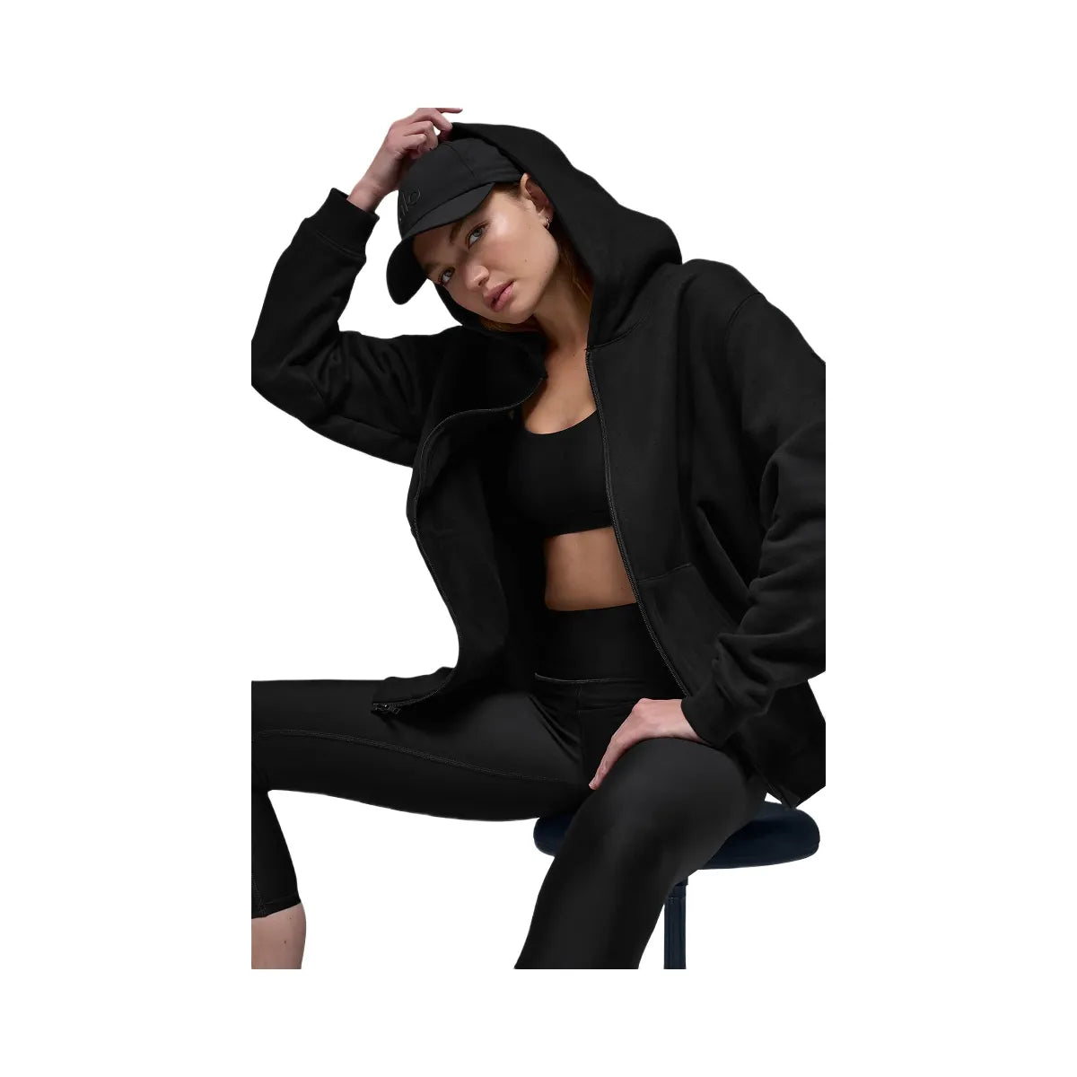 Alo Women's Renown Heavy Weight Full Zip Hoodie - Black