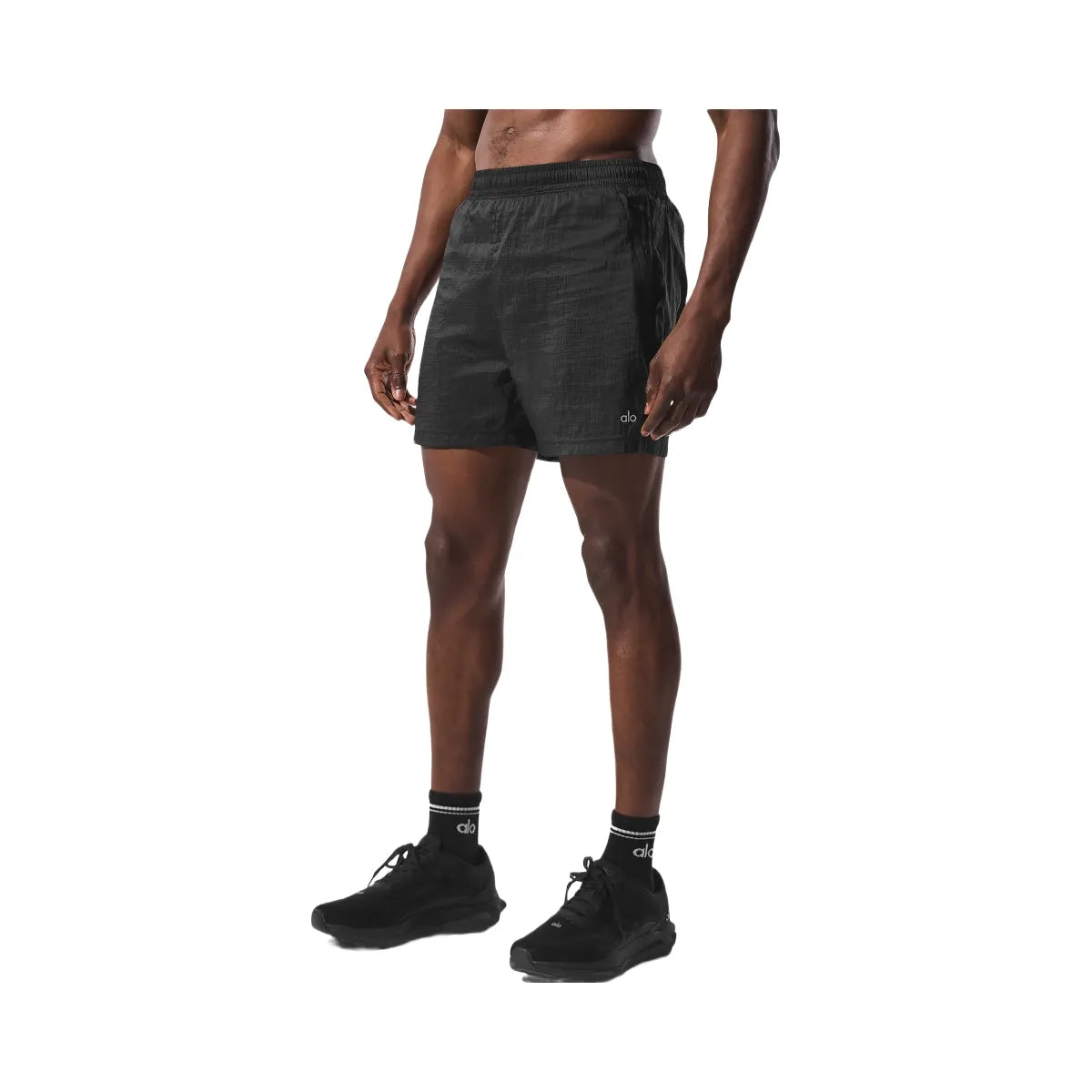 Alo Men's 5" Game Time Ripstop 2-In-1 Short - Black/Black